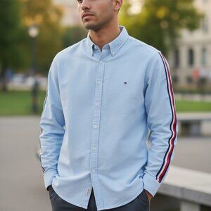 VTG Y2K Tommy Hilfiger Button Down Oxford Shirt Mens XXXL 3XL Custom Fit